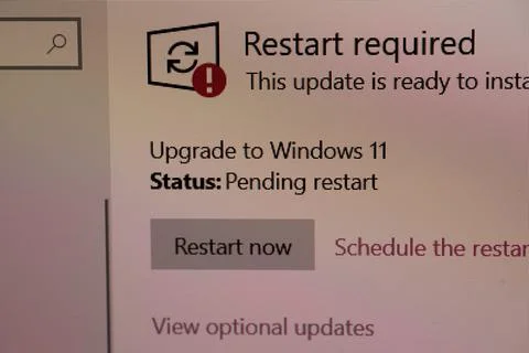 Upgrade to and install Windows 11 on a PC  Stock Photos