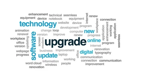 Upgrade animated word cloud. Kinetic typography. Stock Footage 101027068