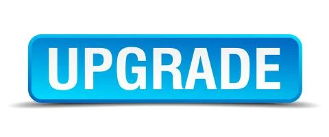 Upgrade blue 3d realistic square isolated button Illustrazione stock