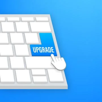 Upgrade blue square button on keaboard. Vector stock illustration. Stock Illustration