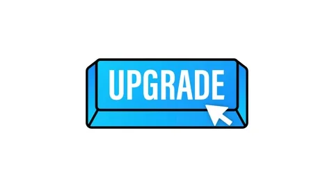 Upgrade blue square button. Motion graphics. Stock Footage 156614223