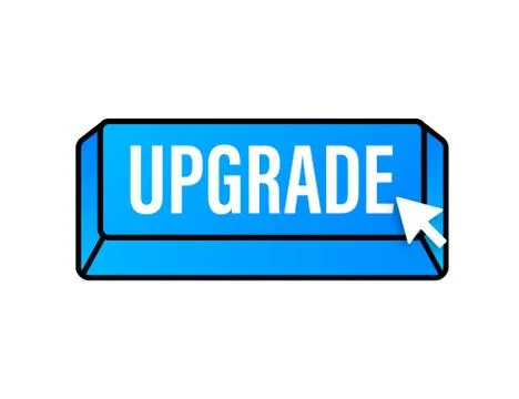 Upgrade blue square button. Vector stock illustration. Stockillustratie