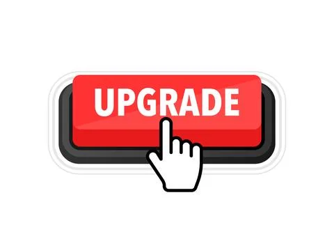 Upgrade button with cursor. Pointer click. Vector web button Illustrazione stock