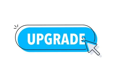 Upgrade button with cursor. Pointer click. Vector web button イラスト素材