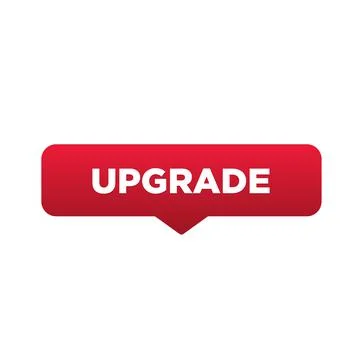 Upgrade button, sign, label, icon. Upgrade speech bubble. Stock Illustration