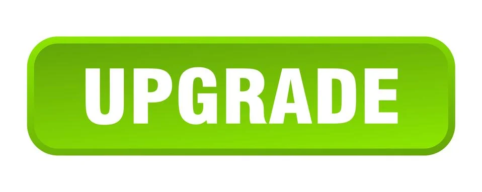 Upgrade button. upgrade square 3d push button Stock Illustration