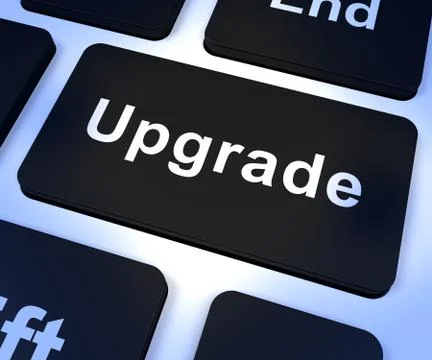 Upgrade computer key showing software update or installation fix 스톡 일러스트