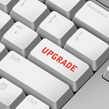 Upgrade concept with 3d computer keyboard Stock Illustration