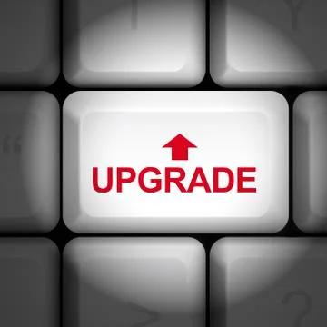 Upgrade concept with computer keyboard Stock Illustration