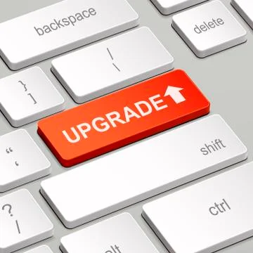 Upgrade concept with computer keyboard Stock Illustration