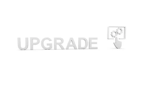 UPGRADE concept white background 3d render illustration Stock Illustration