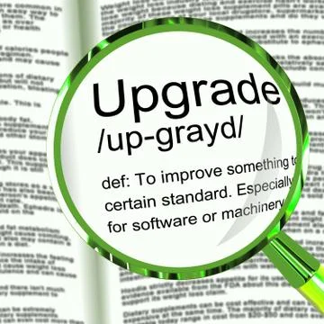 Upgrade Definition Magnifier Showing Software Update Or Installation Fix Stock Illustration