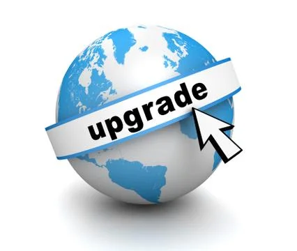 Upgrade globe concept 3d illustration Ilustração Stock