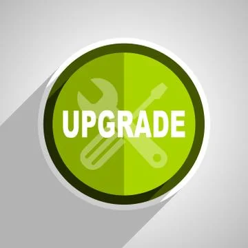 Upgrade icon, green circle flat design internet button, web and mobile app il Ilustración de archivo