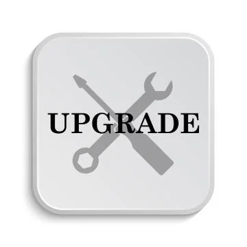 Upgrade icon. Internet button on white  background.. Stock Illustration