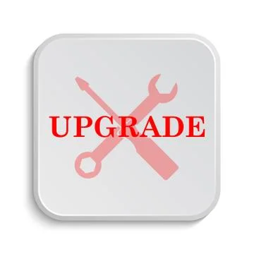 Upgrade icon. Internet button on white background.. Stock Illustration