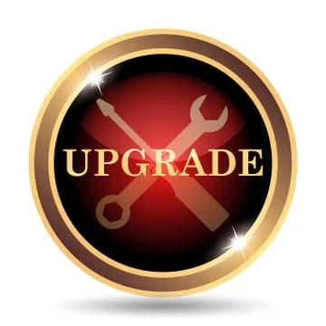 Upgrade icon. Internet button on white background.. Stock Illustration