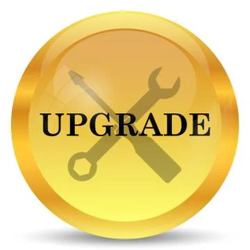 Upgrade icon. Internet button on white background.. Stock Illustration