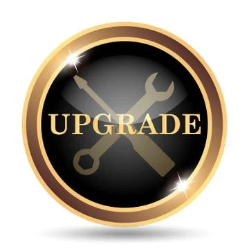 Upgrade icon. Internet button on white background.. Stock Illustration