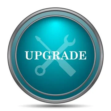 Upgrade icon. Internet button on white background.. Stock Illustration