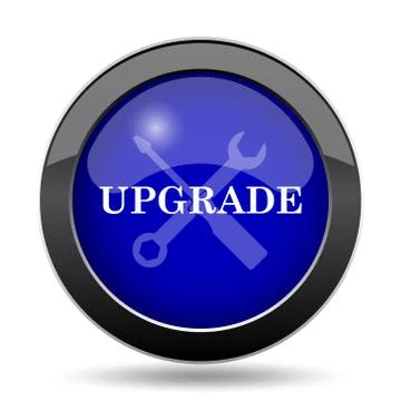 Upgrade icon. Internet button on white background.. Stock Illustration