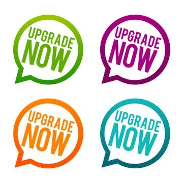 Upgrade now Buttons. Circle Eps10 Vector. Stock-Illustration