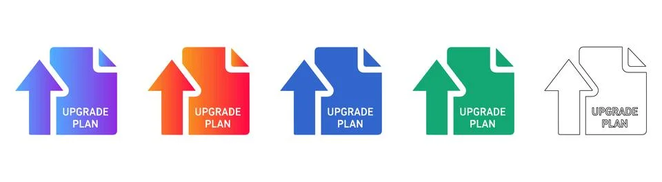 Upgrade Plan Document Icon Set for SaaS Platforms イラスト素材