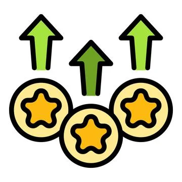Upgrade rating icon vector flat Stock Illustration