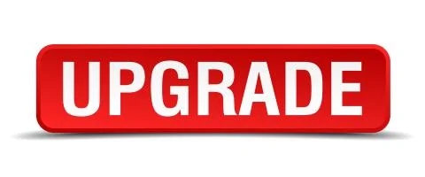 Upgrade red 3d square button isolated on white Stock Illustration