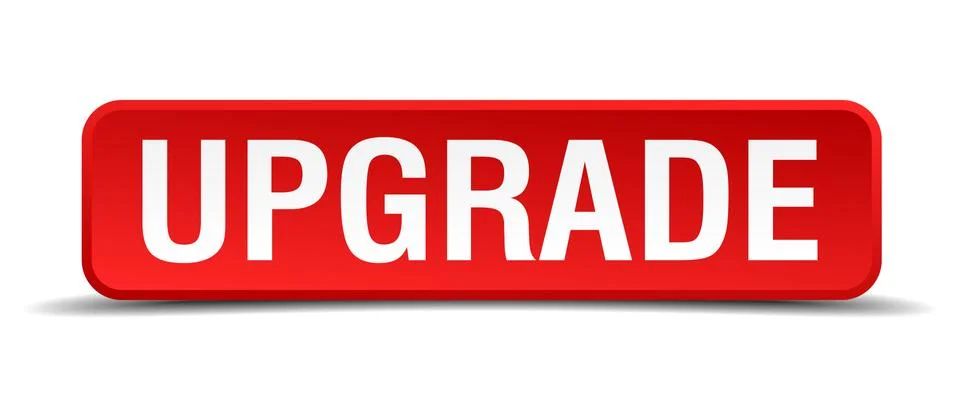 Upgrade red 3d square button isolated on white Stock Illustration
