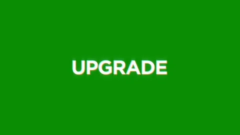 Upgrade text animated word with retro glitch effect green background Stock Footage 313461267