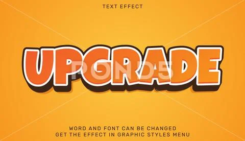 Upgrade text effect template in 3d design Illustration #261141020