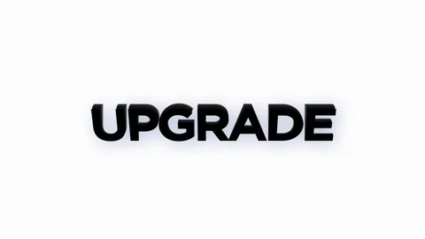 Upgrade text word animation with vertically rotating motion screen video Stock Footage 313548384