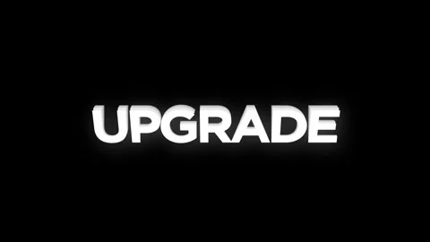Upgrade text word animation with vertically rotating motion screen video Stock Footage 313548388