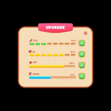 Upgrade ui kit Illustrazione stock