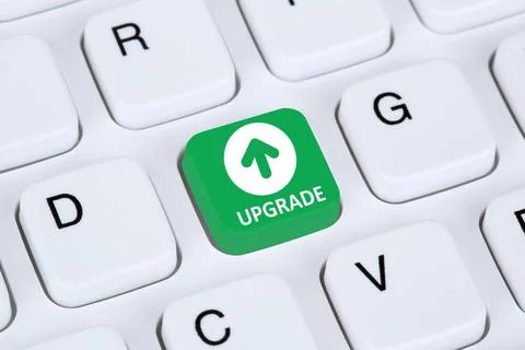 Upgrade upgraden Software Programm Icon Symbol auf Computer Tastatur Upgra... Stock Photos