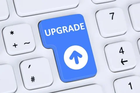 Upgrade upgrading software program computer 스톡 사진