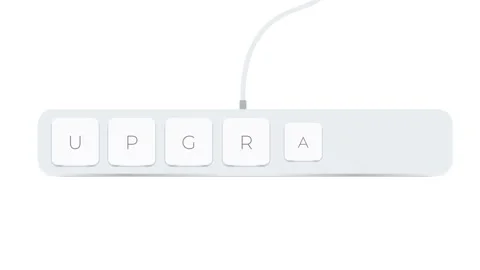 Upgrade word written with computer buttons over white background Stock Footage 205146293