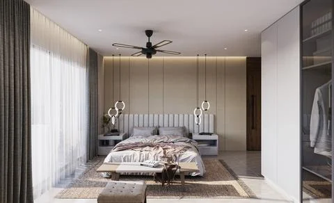 Upgrade Your Sleeping Space Stylish Bedroom Furniture and Comfortable Bed D.. Stock-Illustration