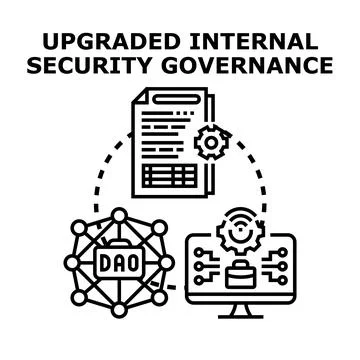 Upgraded internal security governance with decentralized systems Stock Illustration