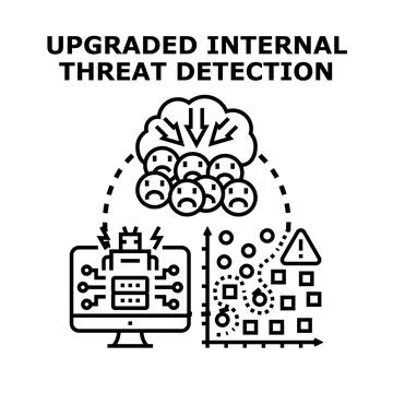 Upgraded internal threat detection system monitoring corporate security Stock Illustration