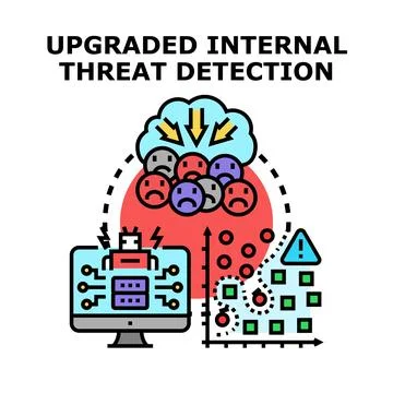 Upgraded internal threat detection system monitoring corporate security Stock Illustration