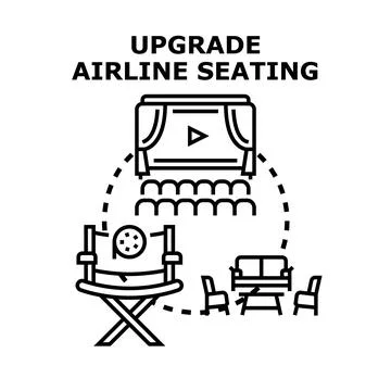 Upgrading airline seating class concept vector illustration Stock Illustration