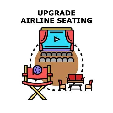 Upgrading airline seating class concept vector illustration Stock Illustration