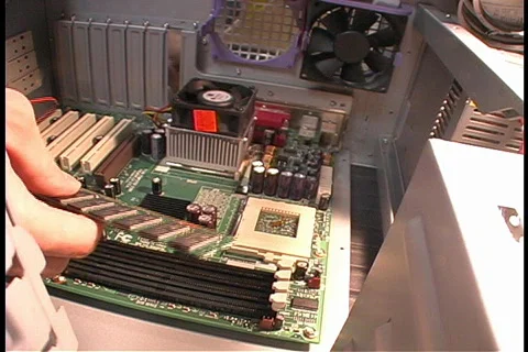 Upgrading Computer Ram Memory Motherboard Technology Stock Footage 147462