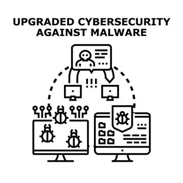 Upgrading network protection against data invasion Stock Illustration