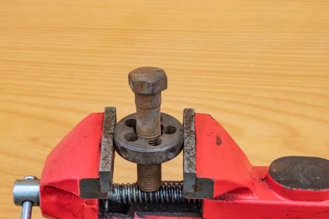 Upgrading old bolted threads with special tools Stock Photos