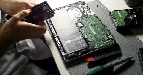 Upgrading SSD with HDD it service Video stock 69257396