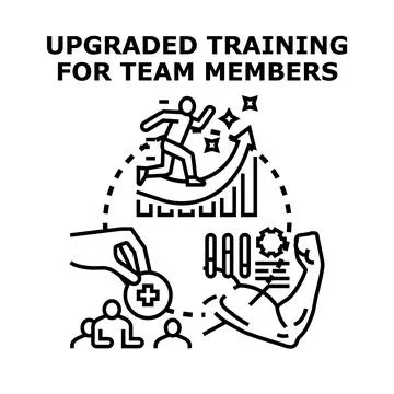 Upgrading team skills through professional development and growth Stock Illustration
