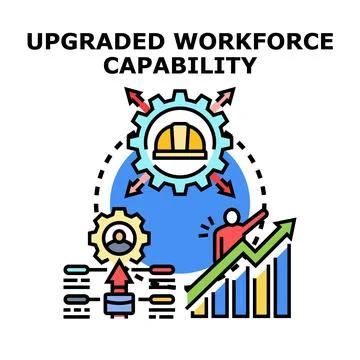 Upgrading workforce capability for business development concept 스톡 일러스트